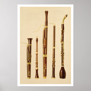 A dulcian, an oboe, a bassoon, an oboe da caccia a poster