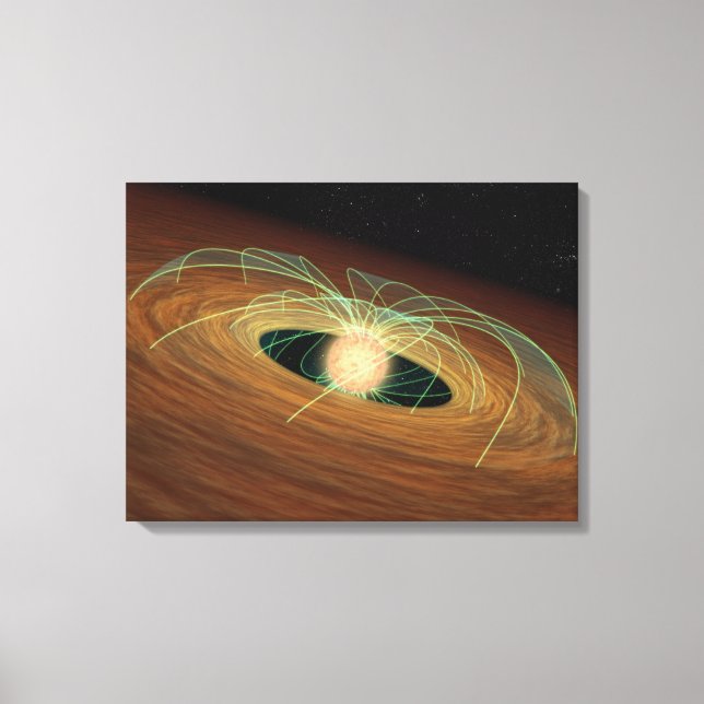 A dusty planet-forming disc in orbit canvas print (Front)