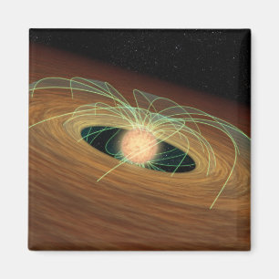 A dusty planet-forming disc in orbit magnet