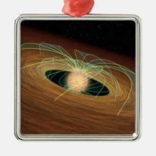 A dusty planet-forming disc in orbit metal ornament