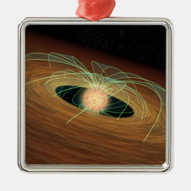 A dusty planet-forming disc in orbit metal ornament (Front)