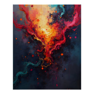 A dynamic digital abstract painting  poster