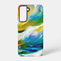 A dynamic painting of a stormy sea.