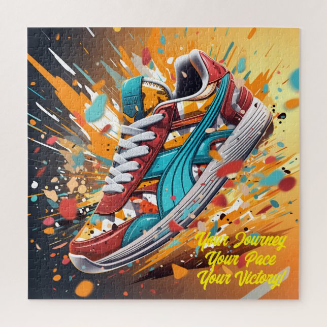 A Dynamic Running Shoe Unleashed Jigsaw Puzzle (Vertical)