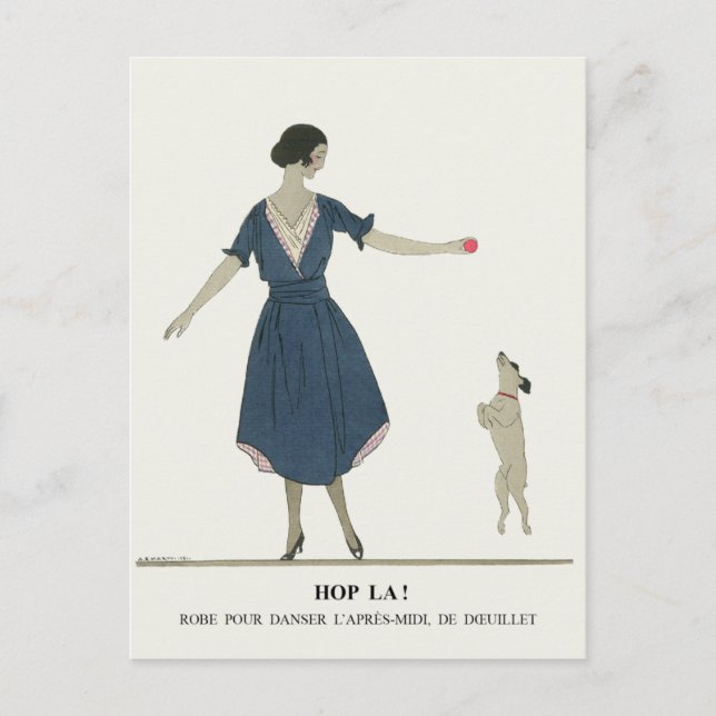 A. E. Marty Art Deco Fashion Illustration Plate Postcard (Front)