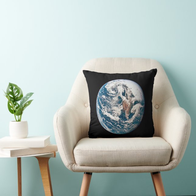 A Earth Taken From The Apollo 10 Spacecraft. Throw Pillow (Chair)