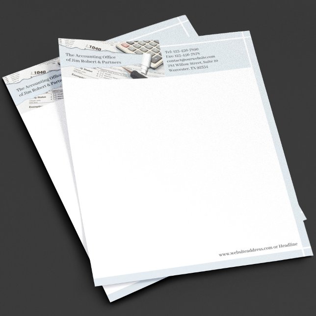 À En-tête Modèle d'entête de lettre pour services financiers (Créateur téléchargé)