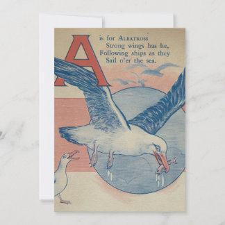 A est pour Albatross - Carte de remerciements plat