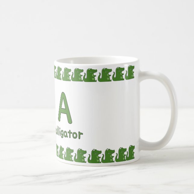 A est pour Alligator – Conception de Tasse Alphabe (Droite)