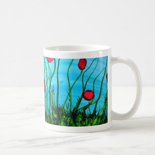 A est pour la tasse azurée d'art d'alphabet (Droite)