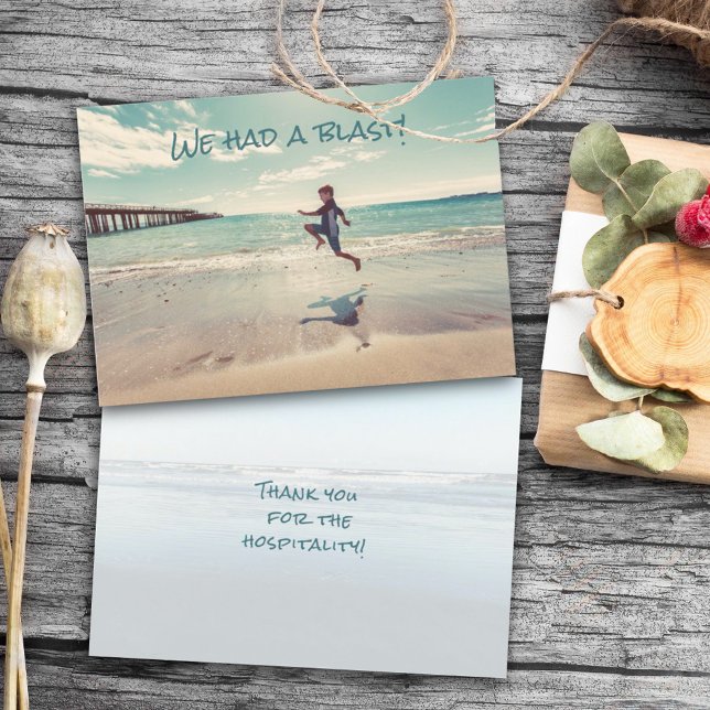 A eu une balle plage hospitalité Merci cartes plat (Créateur téléchargé)