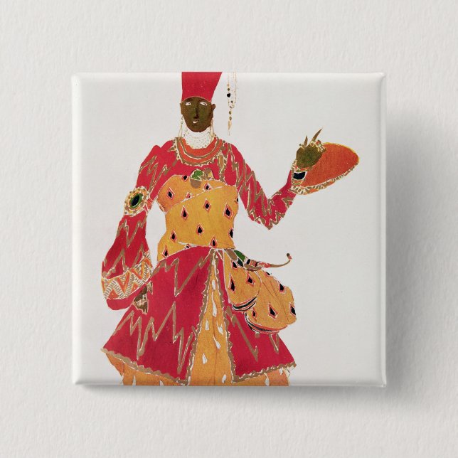 A Eunuch, from the ballet 'Scheherazade' 2 Inch Square Button (Front)