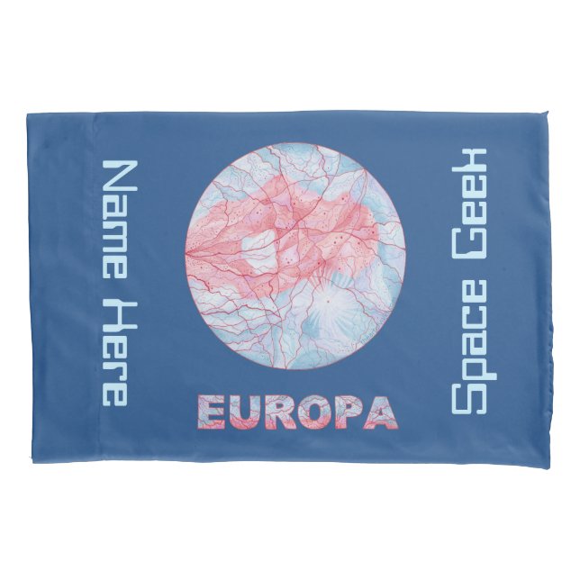 A Europa Jupiters Moon Space Geek Colourful Pillowcase (Front)