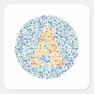 “A” Eye Test Letter Square Sticker