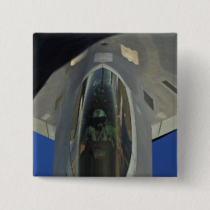 A F-22 Raptor receives fuel from a KC-135 2 Inch Square Button