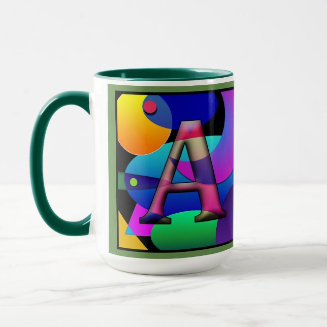 A F Monogramed, Initialled Coffee Mug (Left)