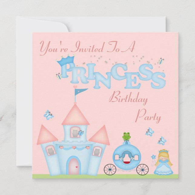 A Fabulous Princess Party Invitation (Front)