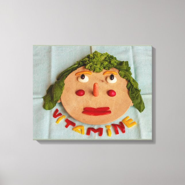 a face  of  vegetables on wrapped canvas (Front)