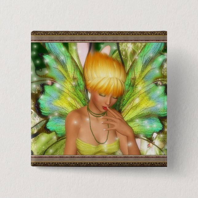 A Faerie's Amusement 2 Inch Square Button (Front)