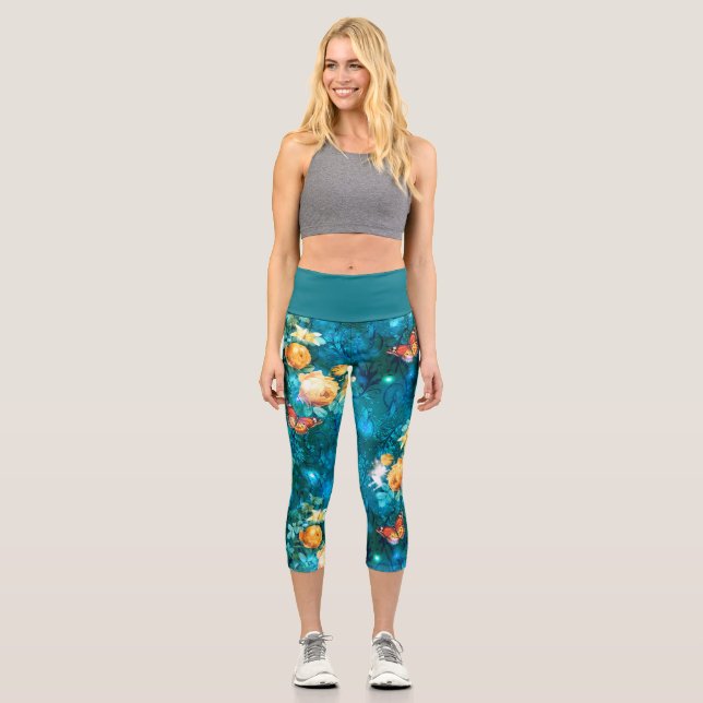 A Fairy in the Garden Series Design 11  Capri Leggings (Front)