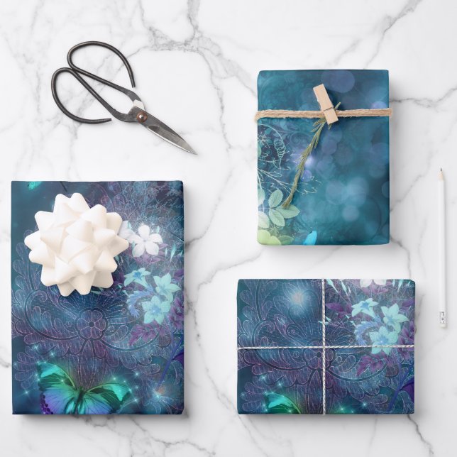 A Fairy in the Garden Series Design 1  Wrapping Paper Sheet (Front)