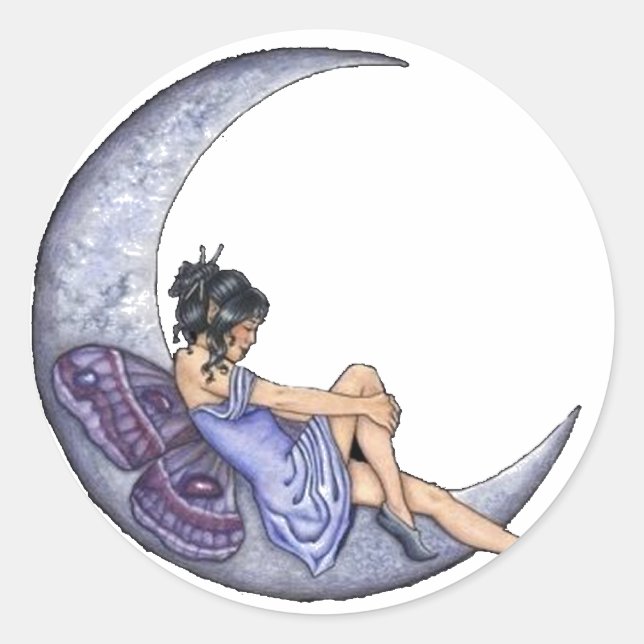 A Fairy Moon Classic Round Sticker (Front)