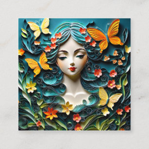 A fairy portrait might show a scene with swarms of square business card