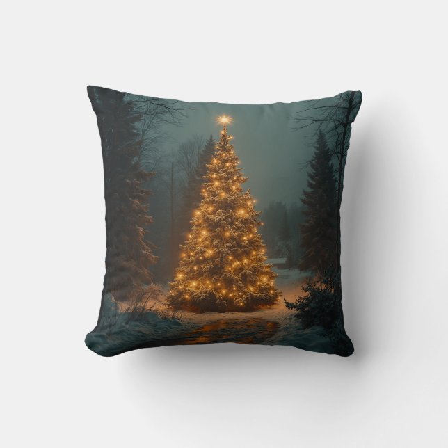 A fairy tale that brightens winter nights throw pillow (Front)