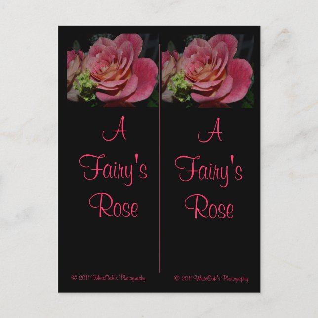 A Fairy's Rose Bookmarks Postcard (Front)