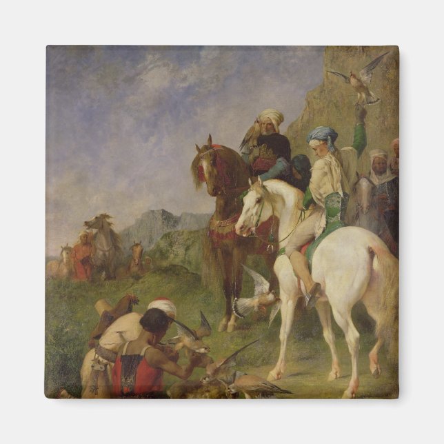 A Falcon Hunt in Algeria Magnet (Front)