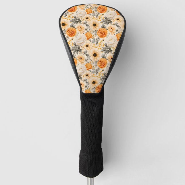 A Fall Floral Series Design 1 Golf Head Cover (Front)