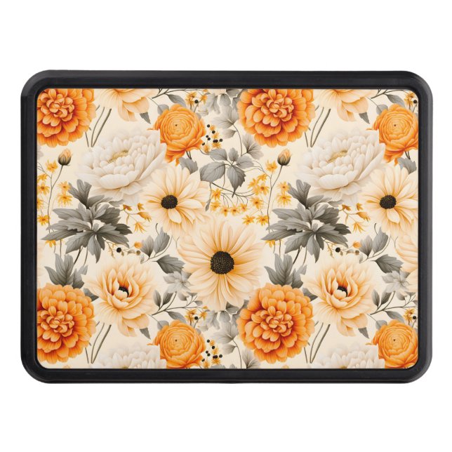 A Fall Floral Series Design 1 Trailer Hitch Cover (Front)