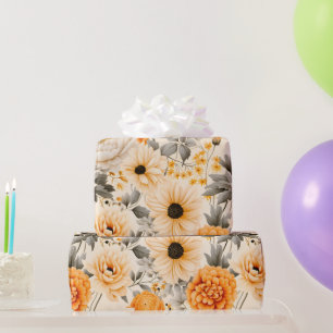 A Fall Floral Series Design 1 Wrapping Paper