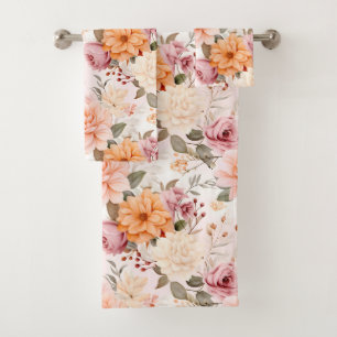 A Fall Floral Series Design 2 Bath Towel Set