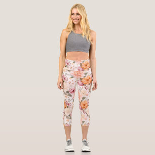 A Fall Floral Series Design 2 Capri Leggings