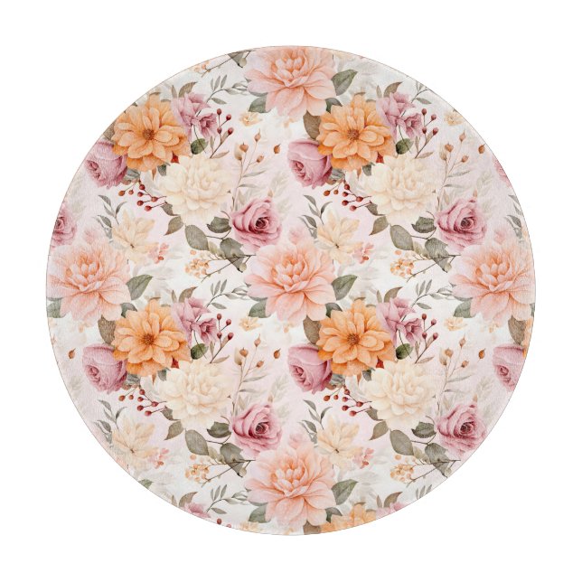 A Fall Floral Series Design 2 Cutting Board (Front)