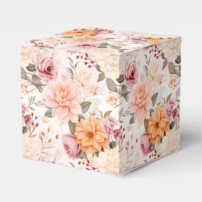 A Fall Floral Series Design 2 Favor Box (Front Side)