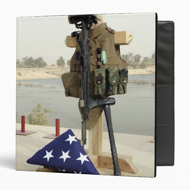 A fallen soldiers gear display binder (Front/Inside)