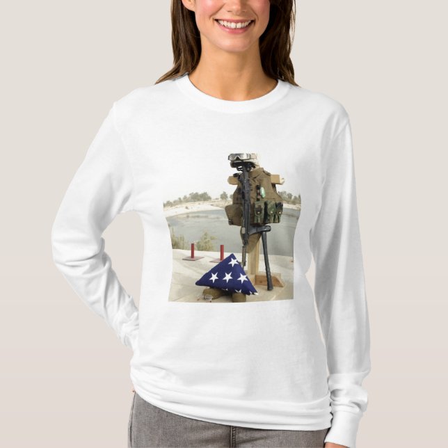 A fallen soldiers gear display T-Shirt (Front)