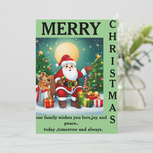 A Family-Filled Christmas Blessing"CARD Holiday Card (Standing Front)