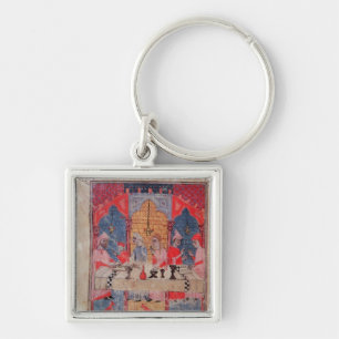 A family gathered at the table for Passover Keychain