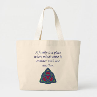A Family Is A Place - Family Quote Large Tote Bag