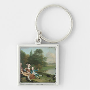 A family of Anglers, 1749 Keychain