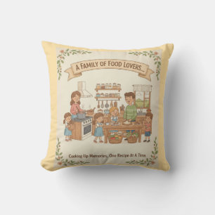 A Family Of Food Lovers Throw Pillow