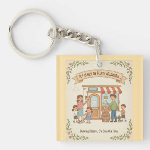 A Family Of Hard Workers Keychain