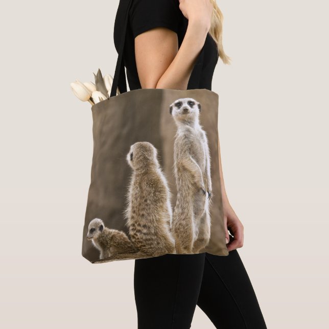 A Family Of Meerkats Tote Bag (Close Up)