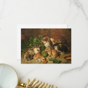 A Family of Rabbits by Alfred Richardson Barber Thank You Card