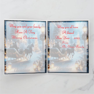 A Family Sleigh Ride Christmas Greeting Card