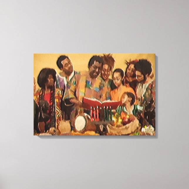 A Family's Kwanzaa Celebration Canvas Print (Front)