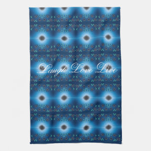 A Fancy Blue and Black Tea-Towel Kitchen Towel
